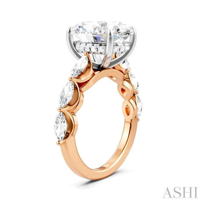 ASHI Oval Shape Semi-Mount Diamond Engagement Ring 192A1PPFHPW-SM-OV5