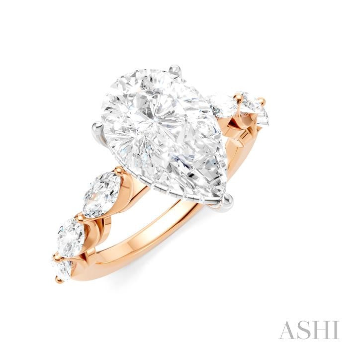 ASHI Pear Shape Semi-Mount Diamond Engagement Ring 192A1PPFHPW-SM-PR3