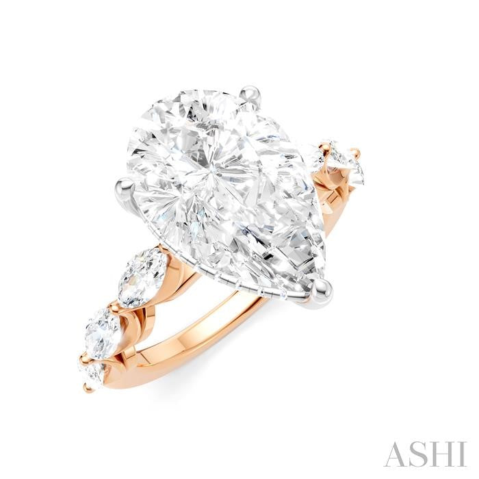 ASHI Pear Shape Semi-Mount Diamond Engagement Ring 192A1PPFHPW-SM-PR5