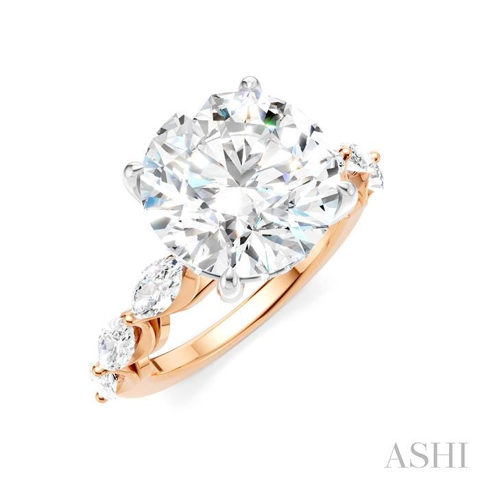 ASHI Round Shape Semi-Mount Diamond Engagement Ring 192A1PPFHPW-SM-RD5