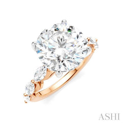 ASHI Round Shape Semi-Mount Diamond Engagement Ring 192A1PPFHPW-SM-RD5