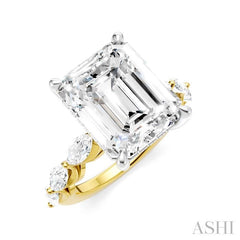 ASHI Emerald Shape Semi-Mount Diamond Engagement Ring 192A1PPFHYW-SM-EM5