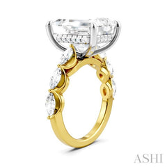 ASHI Emerald Shape Semi-Mount Diamond Engagement Ring 192A1PPFHYW-SM-EM5