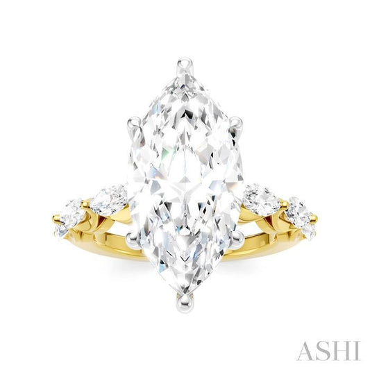 ASHI Marquise Shape Semi-Mount Diamond Engagement Ring 192A1PPFHYW-SM-MQ5