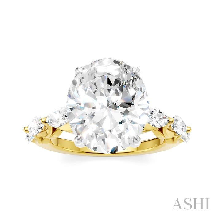 ASHI Oval Shape Semi-Mount Diamond Engagement Ring 192A1PPFHYW-SM-OV5