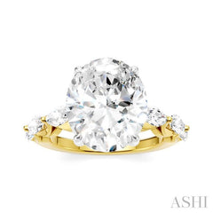 ASHI Oval Shape Semi-Mount Diamond Engagement Ring 192A1PPFHYW-SM-OV5