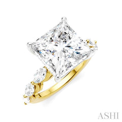 ASHI Princess Shape Semi-Mount Diamond Engagement Ring 192A1PPFHYW-SM-PN5