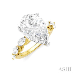 ASHI Pear Shape Semi-Mount Diamond Engagement Ring 192A1PPFHYW-SM-PR4