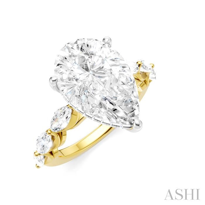 ASHI Pear Shape Semi-Mount Diamond Engagement Ring 192A1PPFHYW-SM-PR5