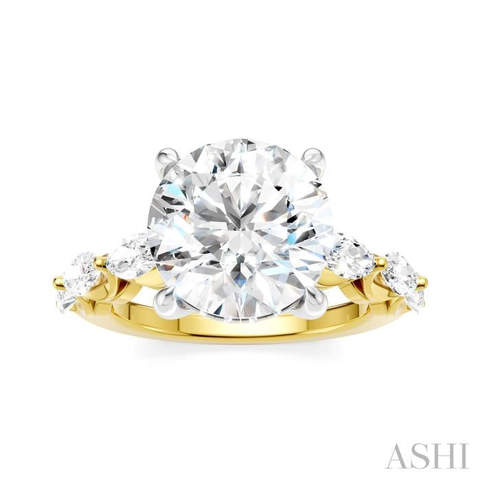 ASHI Round Shape Semi-Mount Diamond Engagement Ring 192A1PPFHYW-SM-RD4