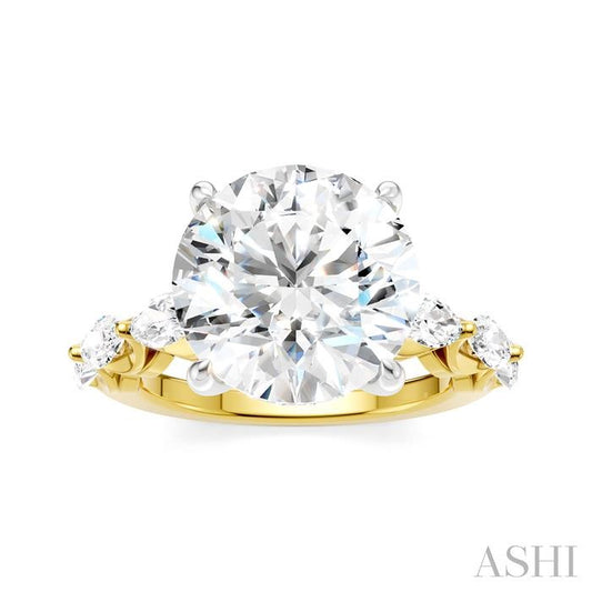 ASHI Round Shape Semi-Mount Diamond Engagement Ring 192A1PPFHYW-SM-RD5