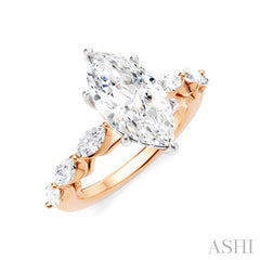 ASHI Marquise Shape Semi-Mount Diamond Engagement Ring 192A2PPFHPW-SM-MQ2