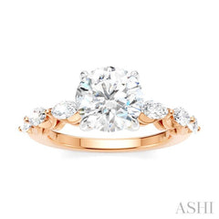 ASHI Round Shape Semi-Mount Diamond Engagement Ring 192A2PPFHPW-SM-RD2
