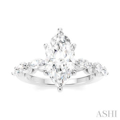 ASHI Marquise Shape Semi-Mount Diamond Engagement Ring 192A2PPFHWG-SM-MQ2