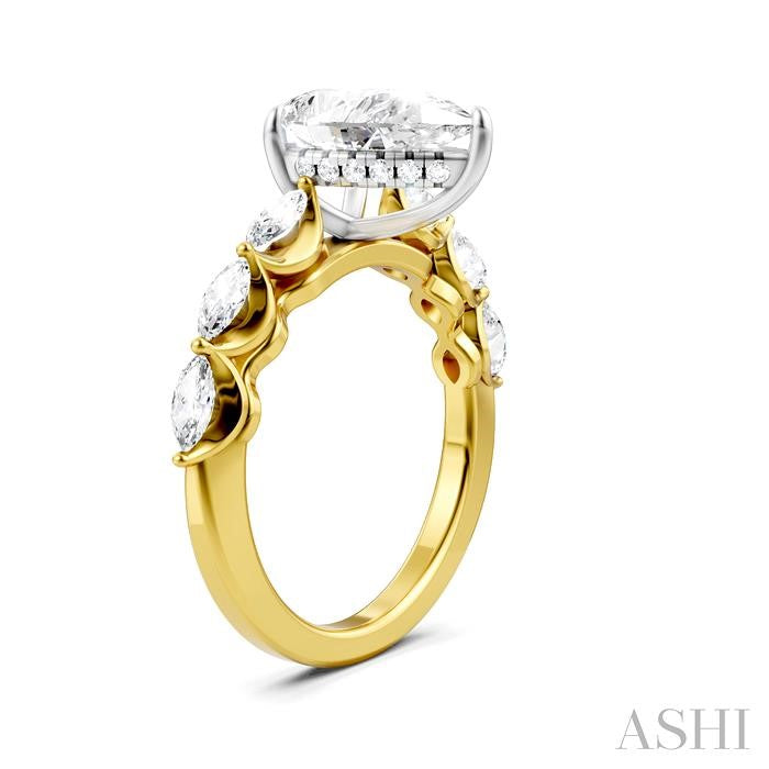 ASHI Pear Shape Semi-Mount Diamond Engagement Ring 192A2PPFHYW-SM-PR2