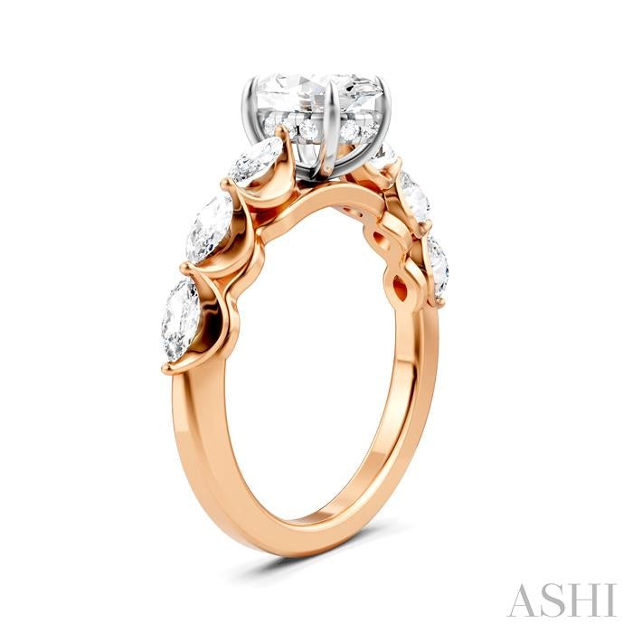 ASHI Oval Shape Semi-Mount Diamond Engagement Ring 192A3PPFHPW-SM-OV1
