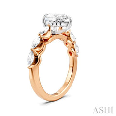 ASHI Pear Shape Semi-Mount Diamond Engagement Ring 192A3PPFHPW-SM-PR1
