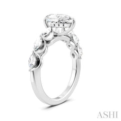 ASHI Pear Shape Semi-Mount Diamond Engagement Ring 192A3PPFHWG-SM-PR1