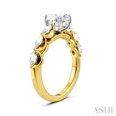 ASHI Oval Shape Semi-Mount Diamond Engagement Ring 192A3PPFHYW-SM-OV1