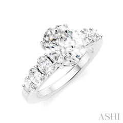 ASHI Oval Shape Semi-Mount Diamond Engagement Ring 192B1PPFHWG-SM-OV2