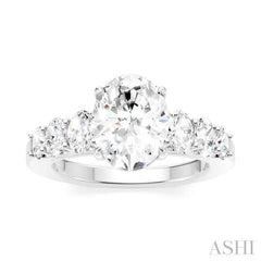ASHI Oval Shape Semi-Mount Diamond Engagement Ring 192B1PPFHWG-SM-OV2