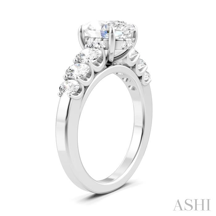 ASHI Oval Shape Semi-Mount Diamond Engagement Ring 192B1PPFHWG-SM-OV2