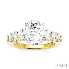 ASHI Oval Shape Semi-Mount Diamond Engagement Ring 192B1PPFHYW-SM-OV2