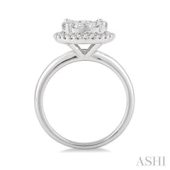 ASHI Round Shape Halo Lovebright Essential Diamond Engagement Ring 19313PPFVWG-LE