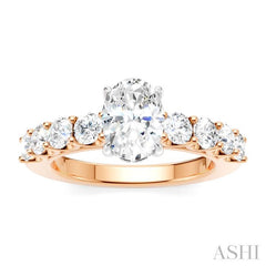 ASHI Oval Shape Semi-Mount Diamond Engagement Ring 193A2PPFHPW-SM-OV1