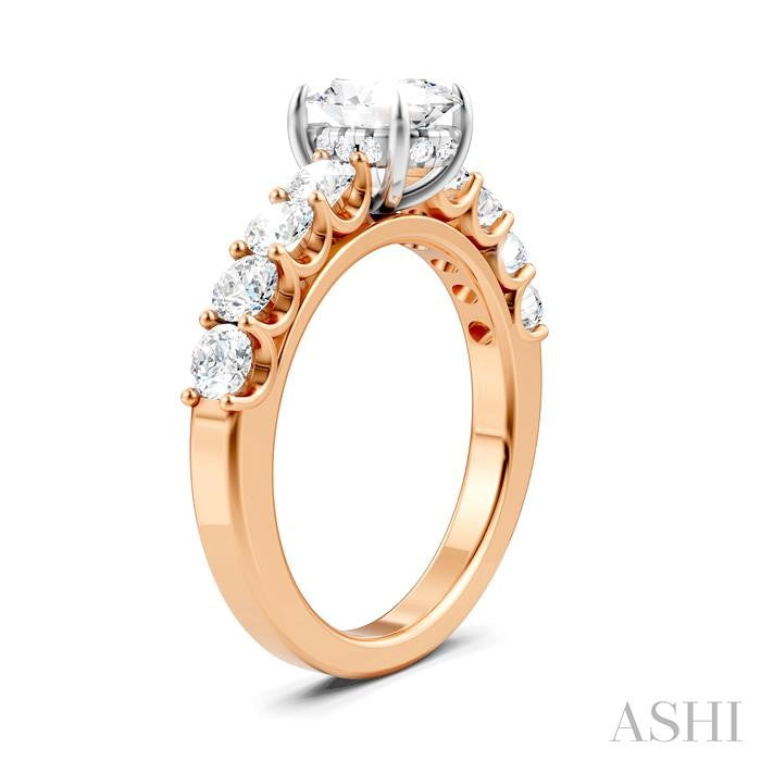 ASHI Oval Shape Semi-Mount Diamond Engagement Ring 193A2PPFHPW-SM-OV1