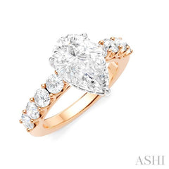 ASHI Pear Shape Semi-Mount Diamond Engagement Ring 193A2PPFHPW-SM-PR2