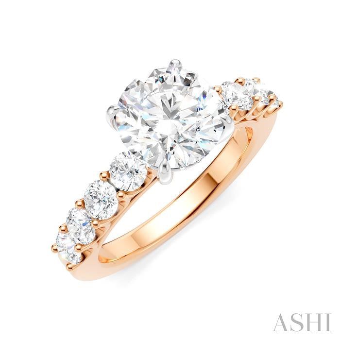 ASHI Round Shape Semi-Mount Diamond Engagement Ring 193A2PPFHPW-SM-RD2