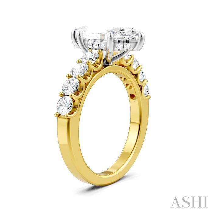 ASHI Marquise Shape Semi-Mount Diamond Engagement Ring 193A2PPFHYW-SM-MQ2