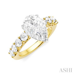 ASHI Pear Shape Semi-Mount Diamond Engagement Ring 193A2PPFHYW-SM-PR2