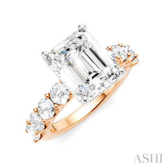ASHI Emerald Shape Semi-Mount Diamond Engagement Ring 193ACPPFHPW-SM-EM3