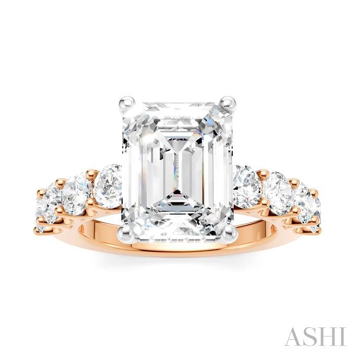 ASHI Emerald Shape Semi-Mount Diamond Engagement Ring 193ACPPFHPW-SM-EM3
