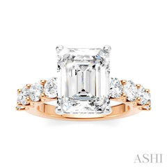 ASHI Emerald Shape Semi-Mount Diamond Engagement Ring 193ACPPFHPW-SM-EM3