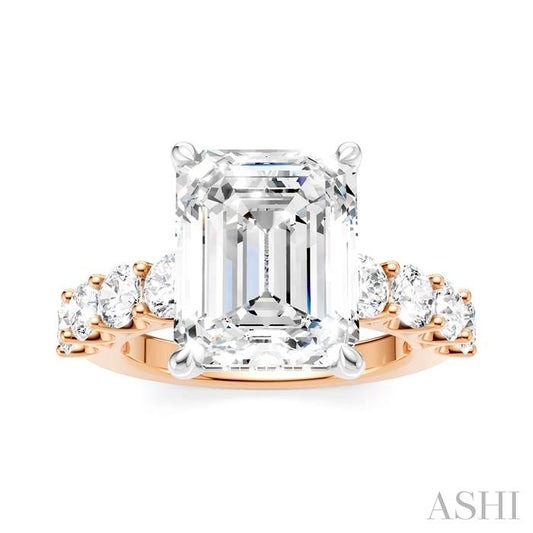 ASHI Emerald Shape Semi-Mount Diamond Engagement Ring 193ACPPFHPW-SM-EM4
