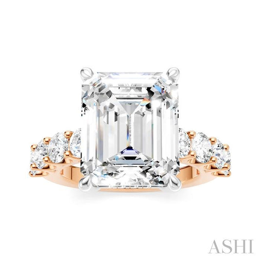 ASHI Emerald Shape Semi-Mount Diamond Engagement Ring 193ACPPFHPW-SM-EM5