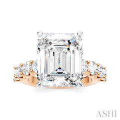 ASHI Emerald Shape Semi-Mount Diamond Engagement Ring 193ACPPFHPW-SM-EM5