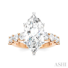 ASHI Marquise Shape Semi-Mount Diamond Engagement Ring 193ACPPFHPW-SM-MQ4