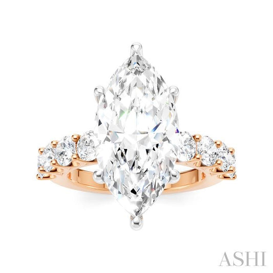 ASHI Marquise Shape Semi-Mount Diamond Engagement Ring 193ACPPFHPW-SM-MQ5