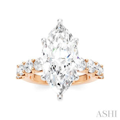 ASHI Marquise Shape Semi-Mount Diamond Engagement Ring 193ACPPFHPW-SM-MQ5