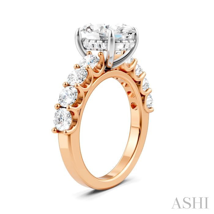 ASHI Oval Shape Semi-Mount Diamond Engagement Ring 193ACPPFHPW-SM-OV3