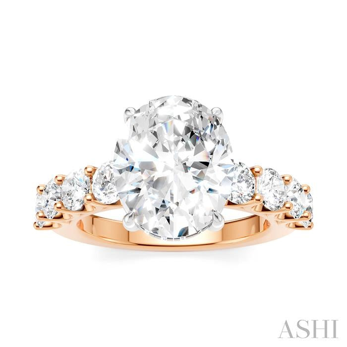 ASHI Oval Shape Semi-Mount Diamond Engagement Ring 193ACPPFHPW-SM-OV4