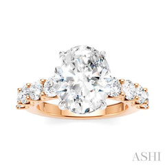 ASHI Oval Shape Semi-Mount Diamond Engagement Ring 193ACPPFHPW-SM-OV4