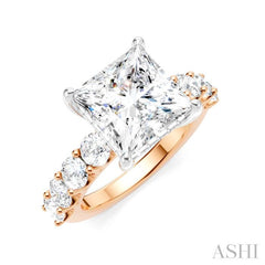 ASHI Princess Shape Semi-Mount Diamond Engagement Ring 193ACPPFHPW-SM-PN4
