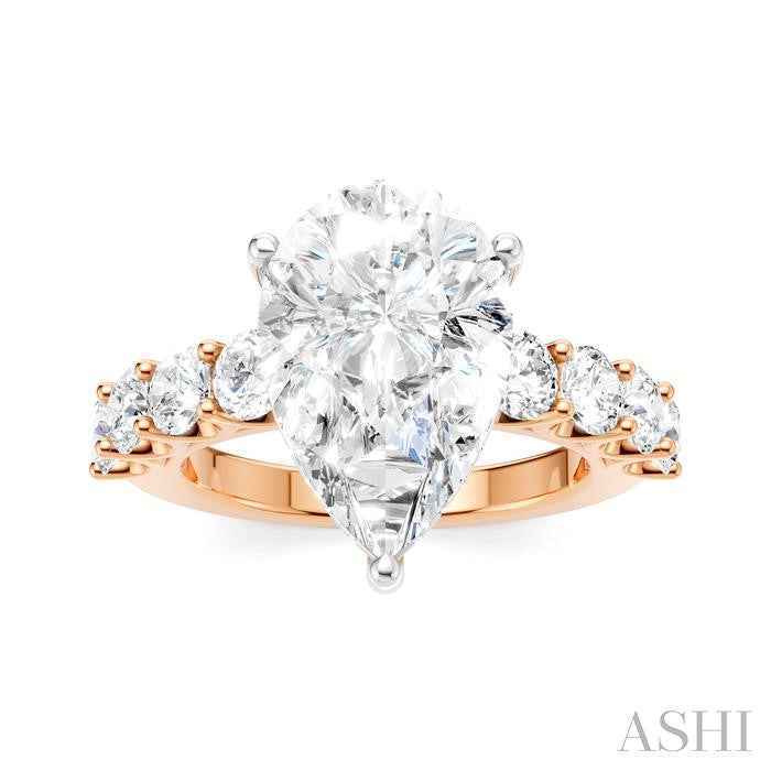 ASHI Pear Shape Semi-Mount Diamond Engagement Ring 193ACPPFHPW-SM-PR4