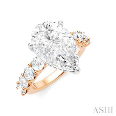 ASHI Pear Shape Semi-Mount Diamond Engagement Ring 193ACPPFHPW-SM-PR5