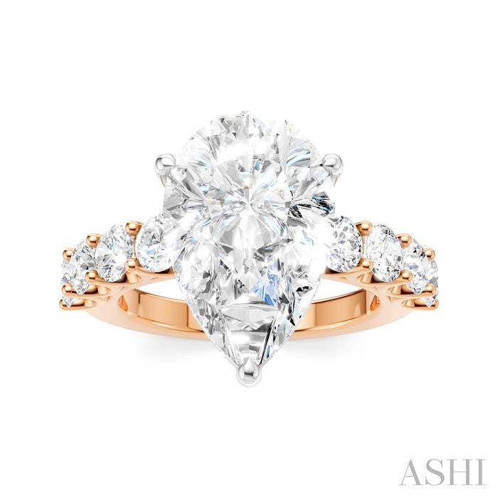 ASHI Pear Shape Semi-Mount Diamond Engagement Ring 193ACPPFHPW-SM-PR5